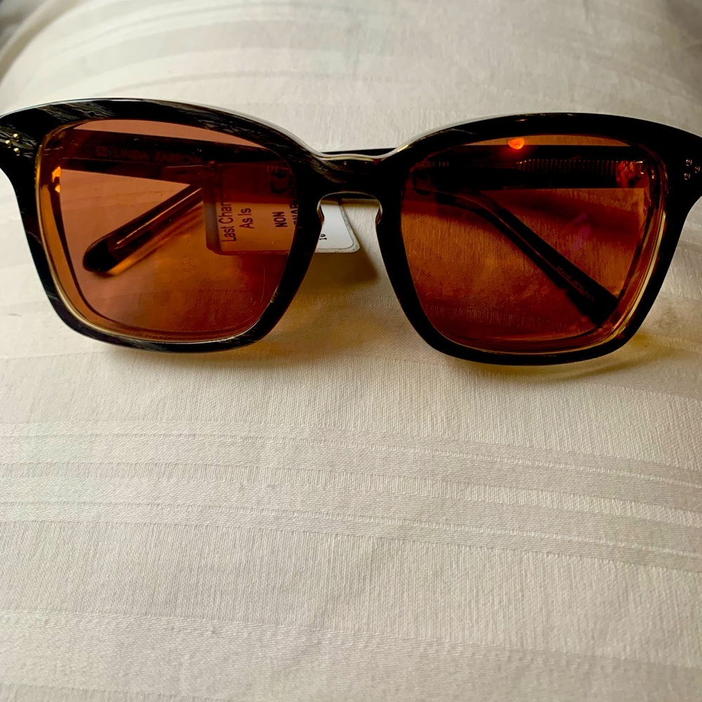 Linda Farrow Acetate Mirrored Oversized Sunglasses